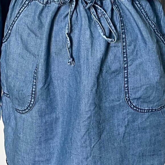 Sonoma Long Sleeve Blue Denim Drawstring Dress w/ Pockets Size Medium - Picture 6 of 12